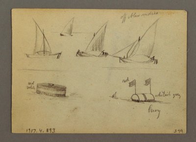Kresba, Západ slunce nad mořem, parník, pravděpodobně 1868 od Frederic Edwin Church