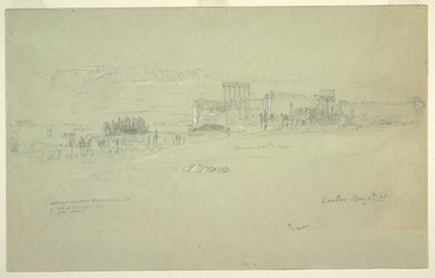 Kresba, Chrámy, Baalbek, 6. května 1868 od Frederic Edwin Church