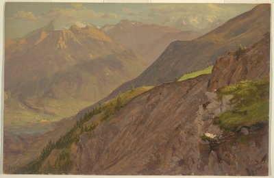 Kresba, Goell a Watzmann, u Berchtesgedenu, 1868 od Frederic Edwin Church