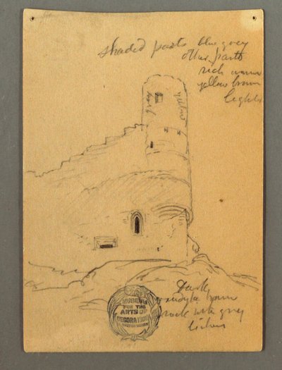 Kresba, Zámecká věž, Sion, pravděpodobně 1868 od Frederic Edwin Church