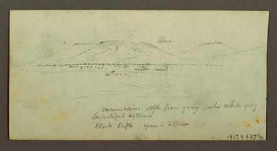 Kresba, Dvě postavy a dva velbloudi u ohně, studie postavy a velblouda, pravděpodobně 1868 od Frederic Edwin Church