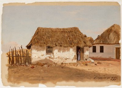 Kresba, Dva domy v Barranquille, Kolumbie, duben 1853 od Frederic Edwin Church