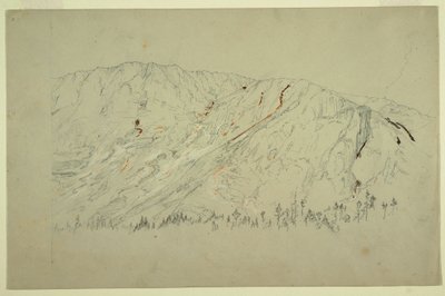 Kresba, horní část Velké pánve, hora Katahdin, září 1877 od Frederic Edwin Church