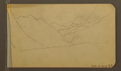 Kresba, údolí; Verso: vrchol hory, 1889 od Frederic Edwin Church