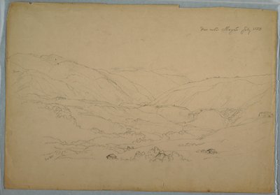 Kresba, Údolí u Ibagué, Kolumbie, červenec 1853 od Frederic Edwin Church