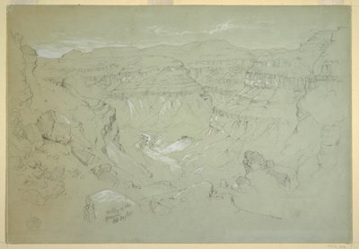 Kresba, údolí El Yemen, 20. února 1868 od Frederic Edwin Church