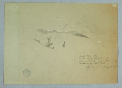 Kresba, Údolí a zasněžené hřebeny, Riobamba, Ekvádor, 13. července 1857 od Frederic Edwin Church