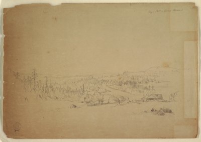 Kresba, Pohled z ostrova Grand Manan v Kanadě na moře, září 1851 od Frederic Edwin Church