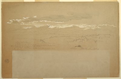 Kresba, Pohled na pohoří, Ekvádor, 27. června 1857 od Frederic Edwin Church