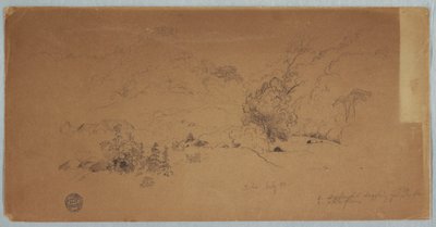 Kresba, Pohled na Toche, Kolumbie, červenec 1853 od Frederic Edwin Church