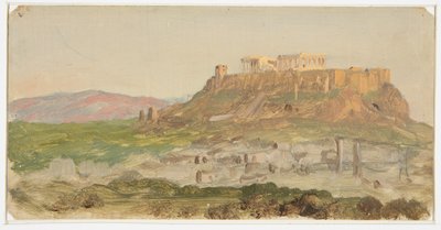 Kresba, Pohled na Akropoli od jihu, Athény, duben 1869 od Frederic Edwin Church