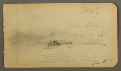 Kresba, Zalesněné pobřeží v mlze, pravděpodobně 1878 od Frederic Edwin Church