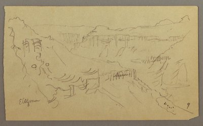 El Yemen Valley, Arábie: Pohled na Winding Valley s karavanou od Frederic Edwin Church