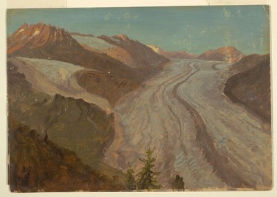 Velký ledovec Aletsch, Švýcarsko od Frederic Edwin Church