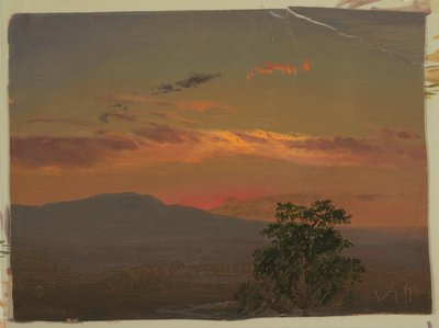 Krajina při západu slunce, Hudson, NY od Frederic Edwin Church