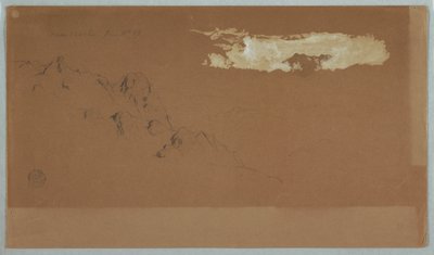 Hory poblíž Mocho, Ekvádor, pravděpodobně zobrazující Mt. Chimborazo orámované mraky od Frederic Edwin Church