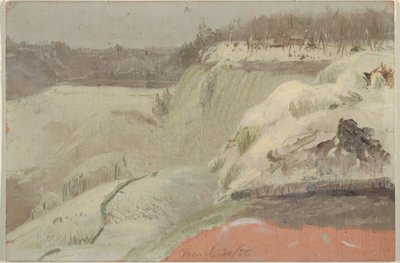 Niagarské vodopády ve sněhu, při pohledu z Kozího ostrova od Frederic Edwin Church