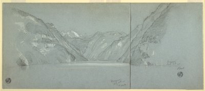 Pohled na jezero Konigssee s Falkensteinem, poblíž Berchtesgaden, Bavorsko, Německo, část 2 od Frederic Edwin Church