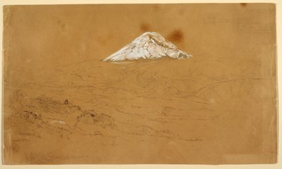 Pohled na zasněženou horu Chimborazo poblíž Guanojo a Guaranda, Ekvádor od Frederic Edwin Church