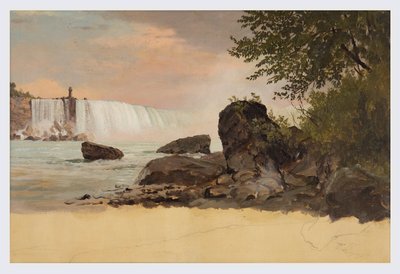 Pohled na kanadské vodopády a kozí ostrov od Frederic Edwin Church