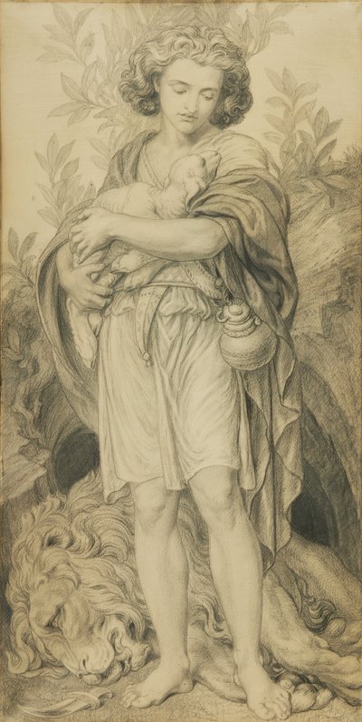 Sesterská pomoc (tužka na papíře) od Frederic James Shields