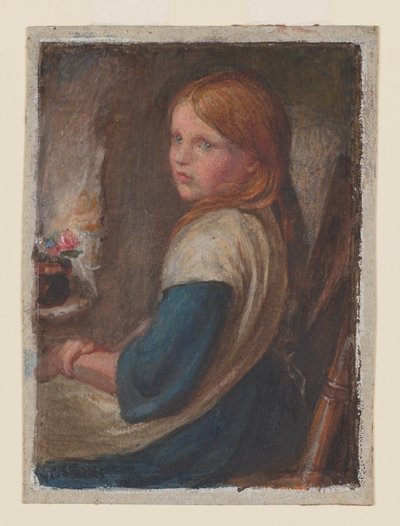 Tutkimus nuoresta tytöstä istuvasta, n. 1870 (akvarelli, guassi ja arabikumi paperille) od Frederic James Shields