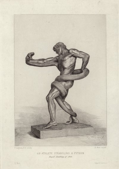 Sportovec škrtící Python od Frederic Leighton