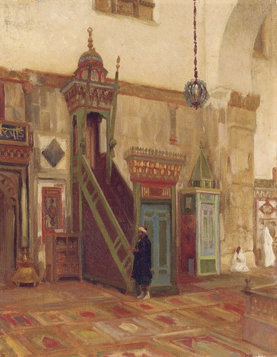 Interiér mešity Mimbar Velké mešity v Damašku od Frederic Leighton