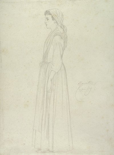 Marietta, Capri, 1859 (grafit na papíře) od Frederic Leighton