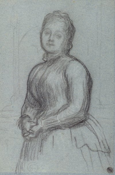 Studie k portrétu Hannah, hraběnky z Rosebery, kolem roku 1880 (křída na papíře) od Frederic Leighton