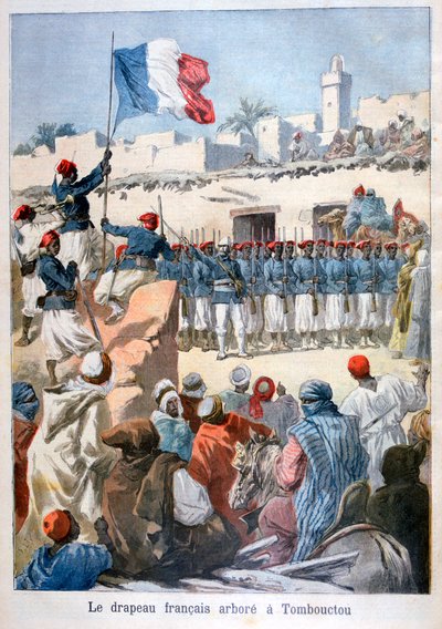 Vztyčení francouzské vlajky v Timbuktu, 1894 od Frederic Lix