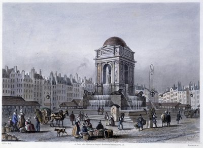 Fontaine des Innocents - v „“ Paříži v roce 1832“ od Martense od Frederic Martens