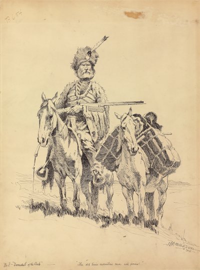 Starý horal se svými poníky, 1888 od Frederic Remington