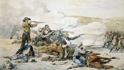 Bitva na Beecherově ostrově od Frederic Remington