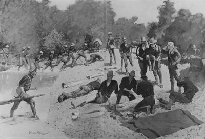 Polní nemocnice v „The Bloody Ford“ v San Juan Creek, 1898 od Frederic Remington