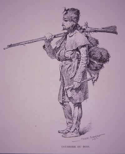 Francouzsko-kanadský lovec kožešin Coureur du Bois od Frederic Remington