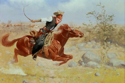 Cválající jezdec, kolem roku 1890 od Frederic Remington