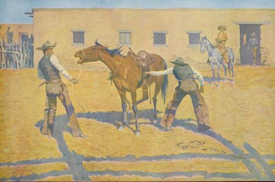Jeho první lekce, z Colliers Weekly, pub.1903 od Frederic Remington