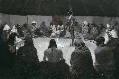 I Will Tell the White Man, cca 1900 (olej na plátně) od Frederic Remington