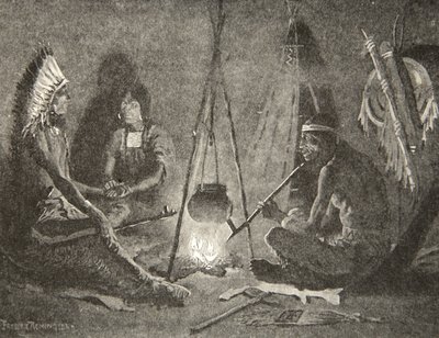 Půjdu za tebou, můj muži, z Písně o Hiawathovi od Henryho Wadswortha Longfellowa (1807-82), vyd. George G. Harrap und Company Ltd., 1911. od Frederic Remington