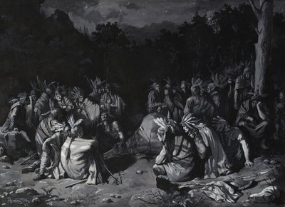 Indiánské shromáždění od Frederic Remington