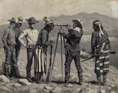 Pohled do dalekohledu od Frederic Remington