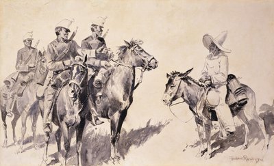 Mexičtí četníci se ptají na cestu, 1890 od Frederic Remington