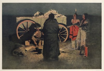 Noční tábor, hospoda. 1905 od Frederic Remington