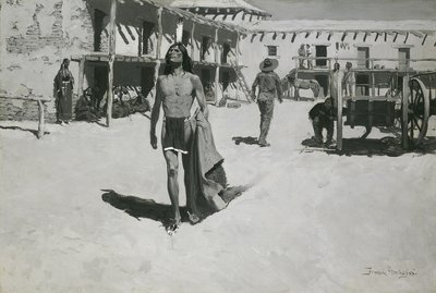 Nic než veselé pohledy následovaly netopýra, kolem roku 1900 (olej na plátně) od Frederic Remington