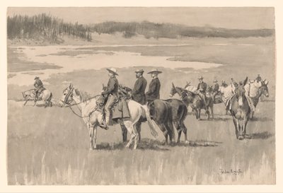 U pramenných toků - Burgess nachází brod od Frederic Remington