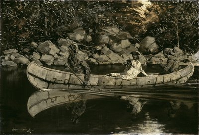 Paddling the Wounded British Officer, 1897. od Frederic Remington