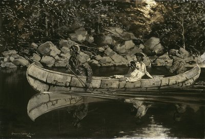 Paddling the Wounded British Officer, 1897 od Frederic Remington