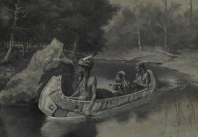 Hodil to úplně do řeky. . . Kde je stále vidět v létě, 1889. od Frederic Remington