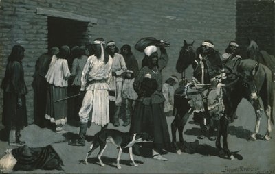 Indiánská vesnice od Frederic Remington